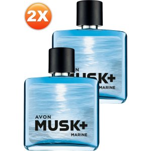 Avon Musk Marine Erkek Parfüm Edt 75 Ml. Ikili Set