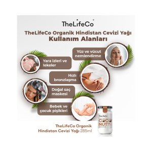 TheLifeCo Organik Hindistan Cevizi Yağı 285 ml